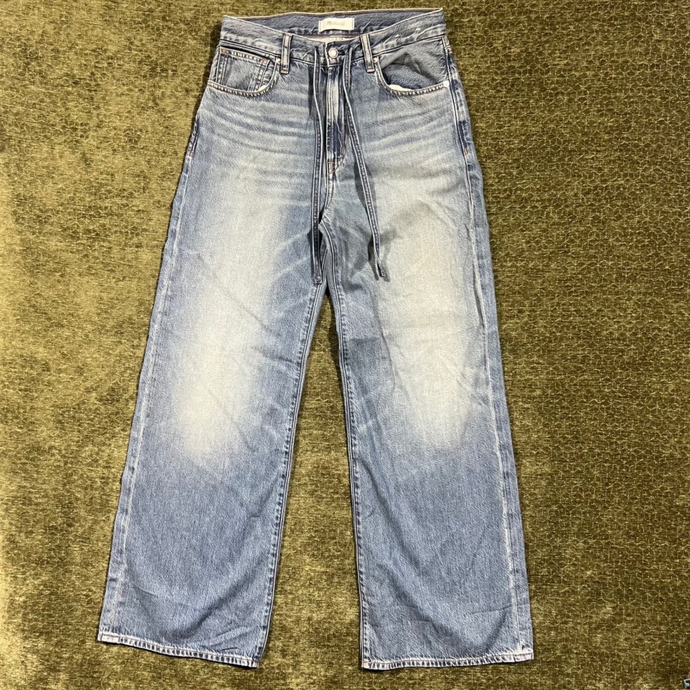 Madewell The Ultimate Wide-Leg Jean Womens 27 Blue Light Wash NZ049 Drawstring